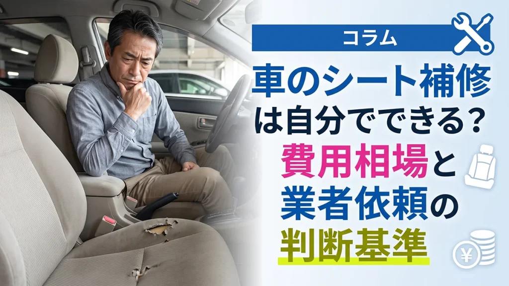 車のシート補修は自分でできる？費用相場と業者依頼の判断基準